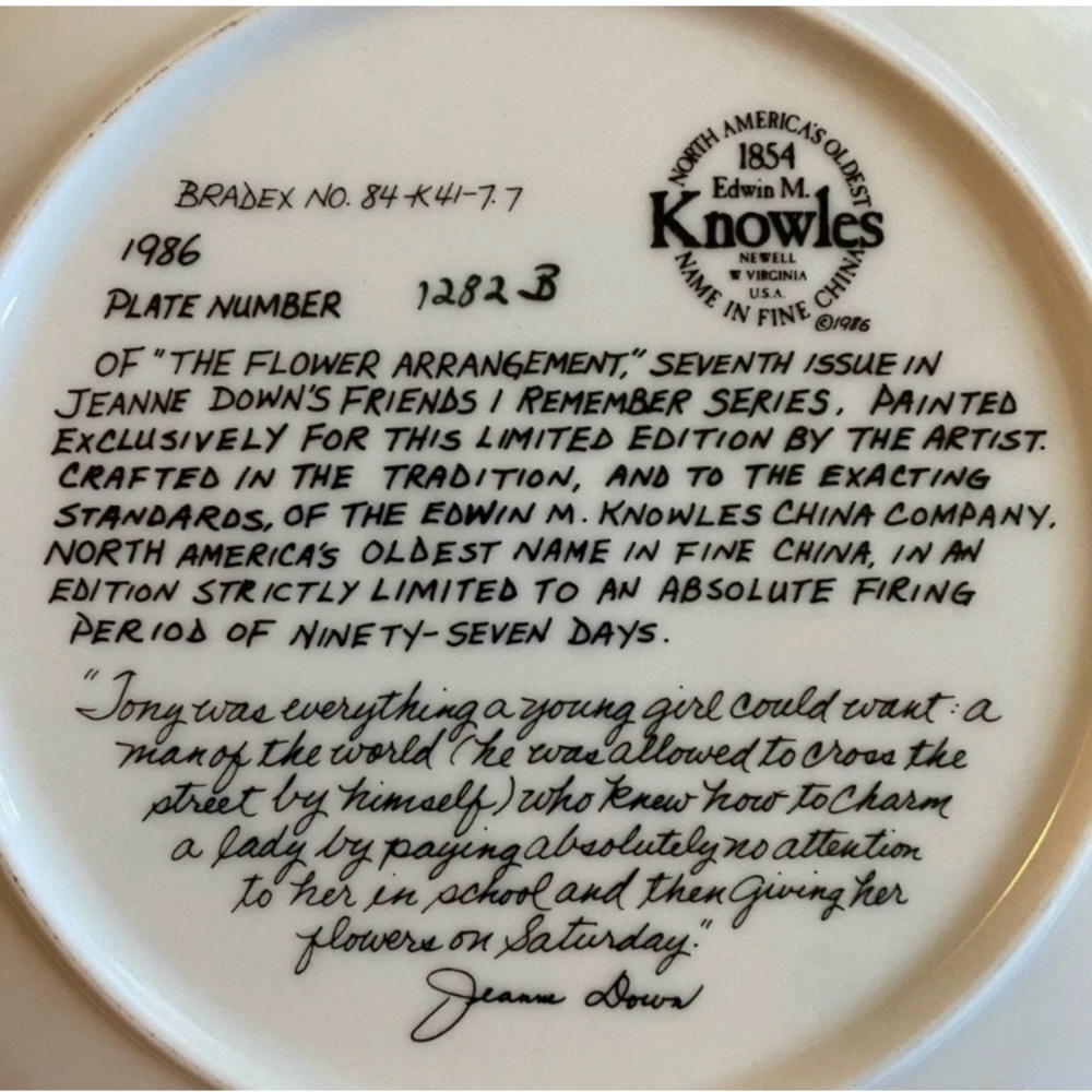 Edwin Knowles Decorative Plate The Flower Arrangement Market Scene - Picture 2 of 7